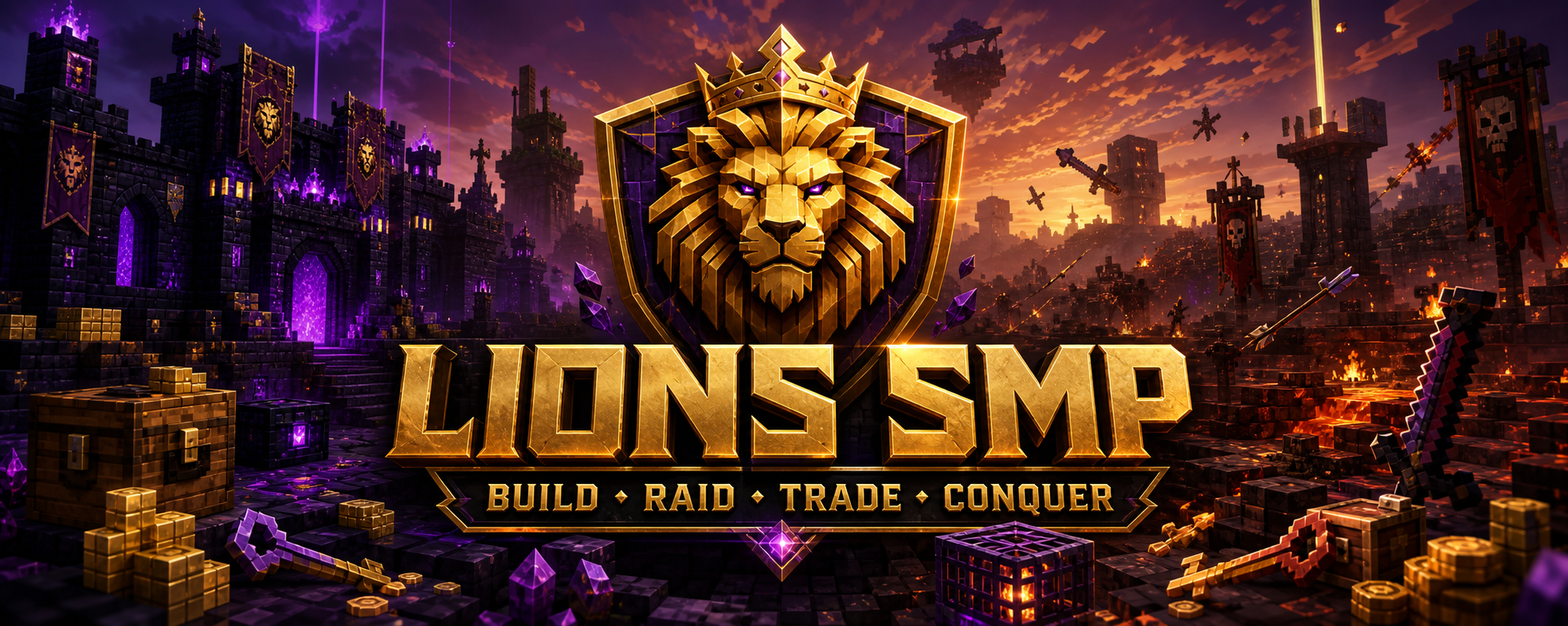 Lions SMP Minecraft Realm Banner