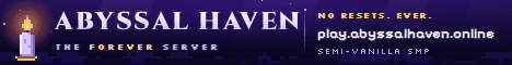 ABYSSAL HAVEN · THE FOREVER SERVER No resets. Ever. Minecraft Server banner