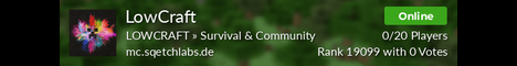 LowCraft Minecraft Server banner