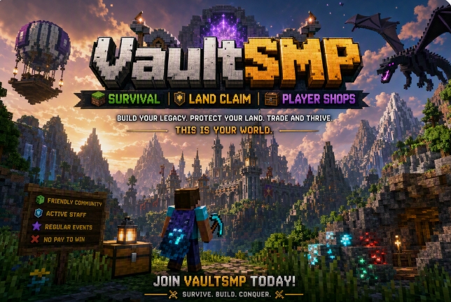 Vault smp Minecraft Server banner